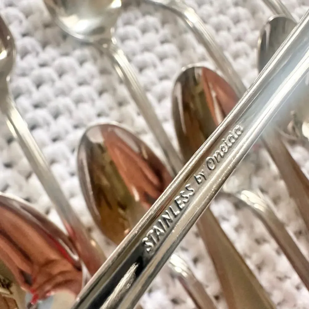 Oneida Stainless Camber Windswept Scroll Flatware 11 Iced Teaspoon Replacements